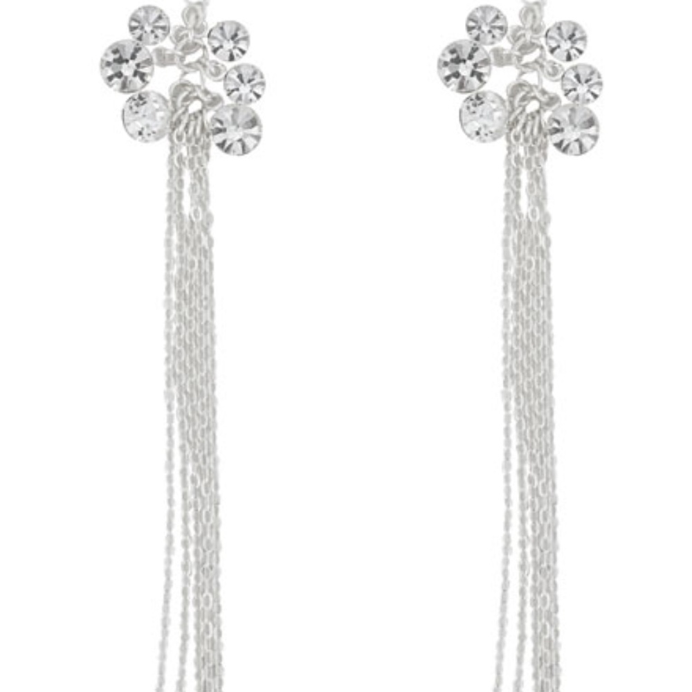 Bebe Vintage Cluster Chain Earrings
